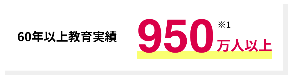 60年以上教育実績950万人以上